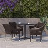 Flash Furniture Espresso PE Rattan Wicker Patio Dining Chair, 4PK 4-TT-TT02-ESP-GG